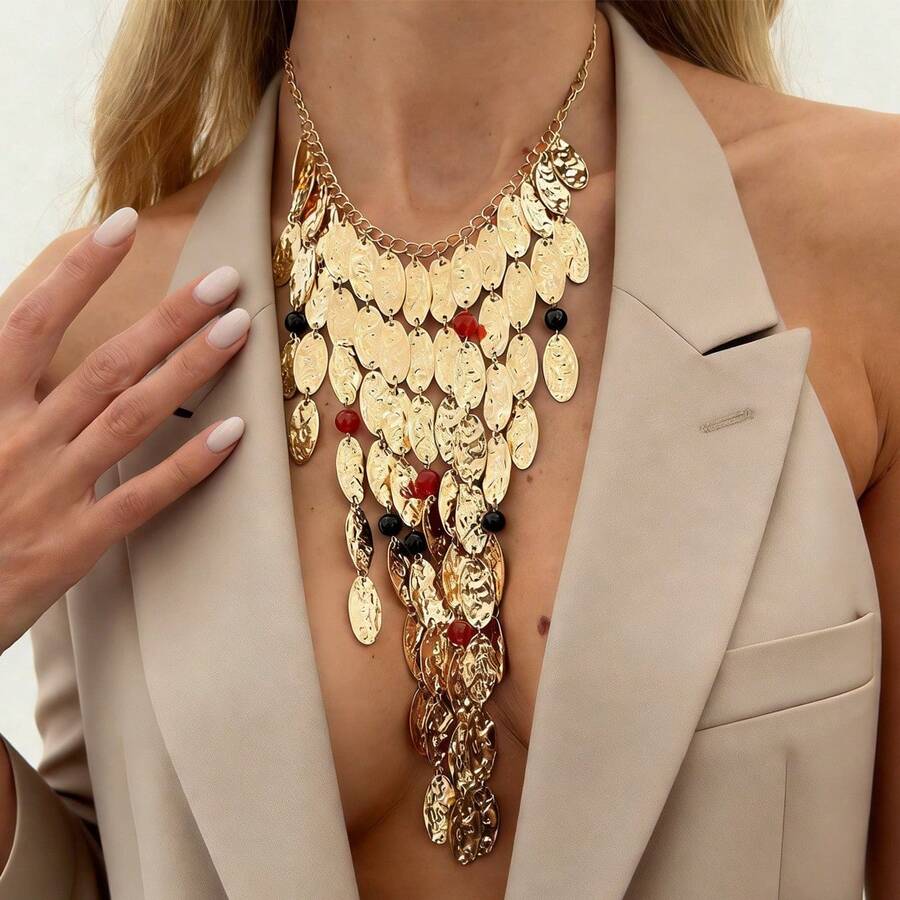 1pc Fashionable Versatile Sexy Double-Layer Anklet, Suitable For Women's Daily Wear, Beach Vacation, Summer Gift - Gold - View 1