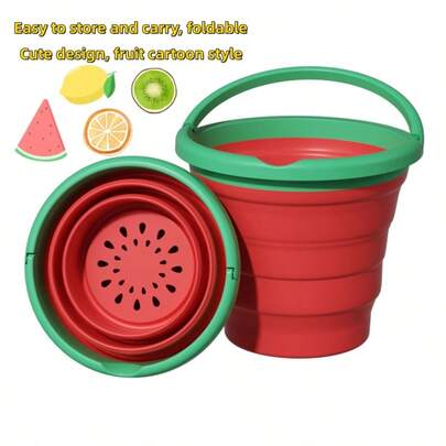 1/3/10 piezas Juego de juguetes de playa, cubo con forma de fruta plegable, pala, rastrillo, juego de juguetes de agua y arena de verano, portátil, interacción entre padres e hijos, educativo, regalo para niños y niñas en fiestas de vacaciones (accesorios de color aleatorio)