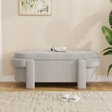 Storage Benches - Gray + Fleece - View 3