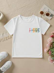 Baby Tees For Women[New Products Arrive With Great Power]Summer Fashion Short-Sleeve T-Shirt For Girls Featuring A Floral Cross Letter Design With Double-Sided Printing, A Versatile Casual Top NY-DX8691Unisex T-Shirts For Summer Outingsteen Girl Clothes - 白色 - 查看 2