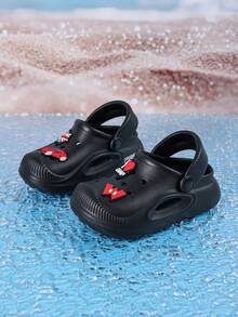 1 Pair Girls' Spring/Summer Casual Cute Match Bear Indoor/Outdoor Versatile Clogs - Black - View 3