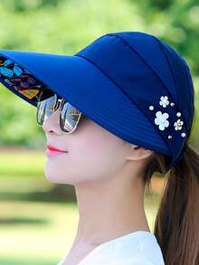 1pc Foldable Wide Brim Hat, Fashionable Korean Style Sun Protection Bucket Hat, Outdoor Sports Sun Hat, Tennis Sun Hat, Random Lining Pattern - Sun Protection - View 13