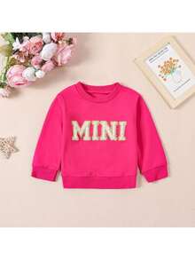 Mommy And Me Matching Outfits Christmas/Halloween Sweatshirts Family Matching Xmas Clothes Long Sleeve Crewneck Mama/Mini Letter Print Sweatshirts Pullover Tops Winter Fall Clothes - 粉色 - 查看 8