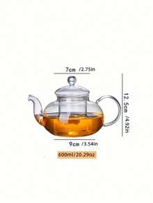 1 ấm trà thủy tinh borosilicate chịu nhiệt cao 600ml/800ml/1000ml có bộ lọc, ấm trà thủy tinh trong suốt đựng trà lá rời và trà thảo mộc, ấm trà cổ ngỗng cho bếp từ, ấm trà thủy tinh không có nến cho ngày tựu trường - Trong suốt 2 - Xem 9