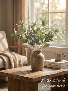 1 pezzo Stelo finto di orecchio di agnello, pianta artificiale floccata, foglie finte, adatto per casa, matrimonio, fai da te, composizioni floreali, decorazioni autunnali, decorazioni per la stanza, decorazioni per la scrivania, decorazioni per il giardino, regalo di San Valentino, regalo di compleanno, regalo di laurea - Multicolore - Visualizzare 2