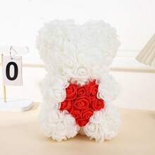 1个仿真玫瑰熊 - 永生花玫瑰熊 - 珍珠心形玫瑰熊，适合作为复活节、情人节/母亲节礼物（不含礼盒）、情人节礼物、生日礼物、毕业礼物 - 多色 - 查看 11