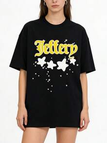 Sp5der Tees Unisex Y2k  T Shirts, Vintage Tees Summe Short Sleeve Streetwear Unisex, Classic Sp5der Print - 黑色 - 查看 7