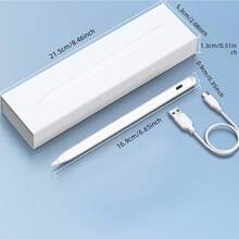 Bút cảm ứng tương thích với Apple A16 thế hệ thứ 10, bút cảm ứng sạc nhanh cho các dòng máy 2025-2018 A16/11-6th, Air 11"/13" M3/M2/5th-3rd, Pro 13"/11"/M4/12.9", Mini A17 Pro/6/5th. Có chức năng chống chạm lòng bàn tay và hỗ trợ độ nghiêng. - trắng - Xem 2
