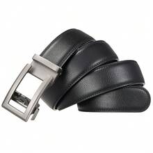 3.5cm Luxury Designer Automatic Buckle Genuine Leather Belt For Men, Blue & Black - R394 - View 6