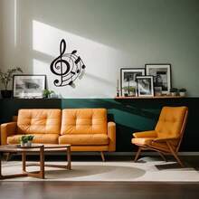 1 Tranh treo tường hình nốt nhạc bằng kim loại - Phong cách hoạt hình độc đáo, trang trí nội thất cho nhà và văn phòng, món quà lý tưởng cho người yêu âm nhạc, phù hợp nhiều dịp (Năm mới, Giáng sinh, Halloween, Lễ Phục sinh, Ngày Valentine) - A - Xem 4