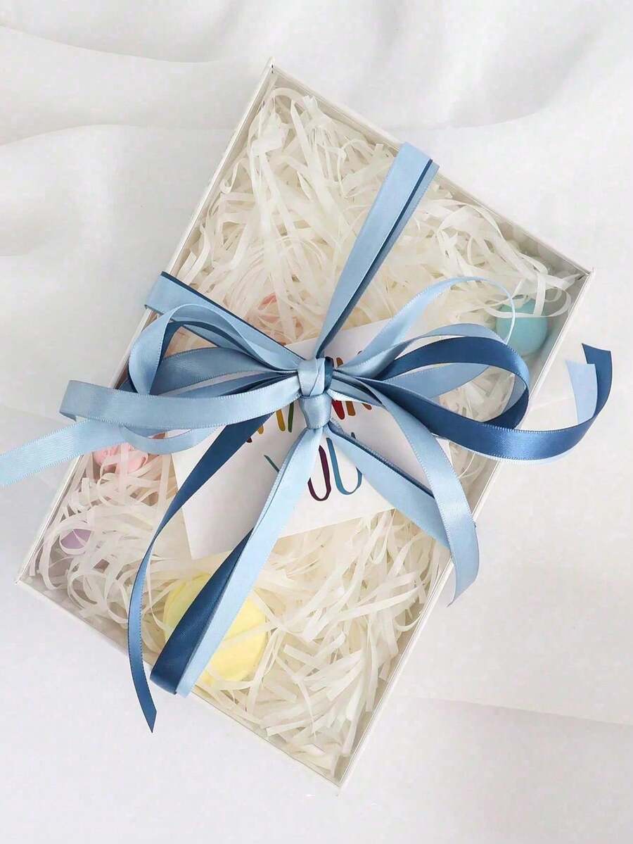 1/5碼灰藍色緞面絲帶,多款灰藍色婚禮絲帶可選,適用於花束、婚禮、新娘派對裝飾、禮物包裝、DIY手工藝、髮飾,5種顏色可選 - 多色 - 查看 1