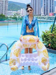Ghế phao hình chữ U họa tiết lá phong, giường phao giải trí dưới nước đơn giản, giường phao bơm hơi PVC hình lá phong, ghế phao bơm hơi dưới nước có 2 giá đỡ cốc, giường phao hình chữ U gấp gọn hình lá phong, ghế thư giãn dưới nước, tiệc bể bơi, giải trí bãi biển. - Nhiều kiểu dáng - Xem 4