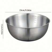 3pcs Stainless Steel Salad Bowl, Baking Mixing Bowl, Household Fruit Salad Bowl, Mixing Bowl, Whisk Bowl, Kneading Bowl, Stainless Steel Material - Multicolor - View 16