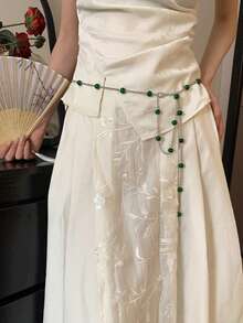 1条银合金波西米亚风串珠腰链 - 銀色 - 查看 8