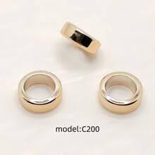 10/20 hạt rỗng màu vàng, phụ kiện làm trang sức, quà tặng Giáng sinh, hạt đệm cho vòng tay, dây chuyền, mặt dây chuyền bông tai, hạt trang trí thủ công tự làm. - Vàng C322 - Xem 15