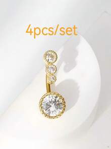 1 chiếc trang sức thời trang nữ, trang sức cơ thể, sang trọng, đính đá Zirconia, vàng, hình tròn. - Vàng - Xem 8