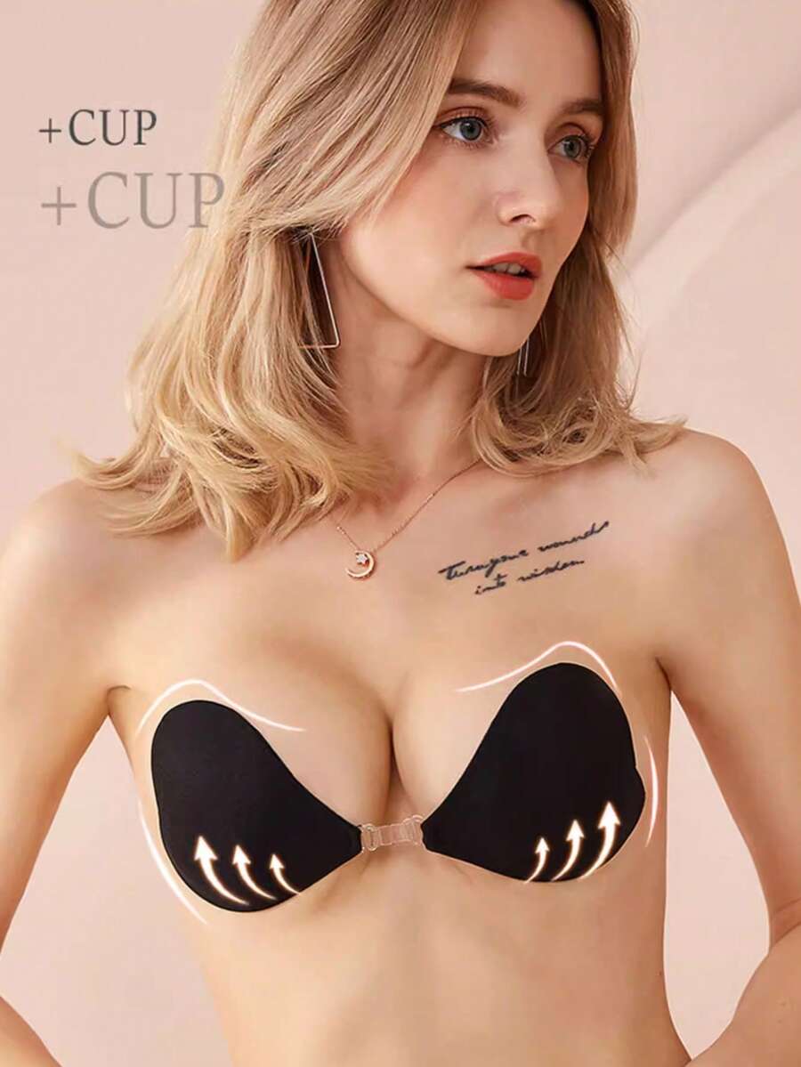 2/1 miếng dán ngực silicon hình trái tim mini gợi cảm, không dây, chống thấm nước, thích hợp cho bikini, váy, cỡ cúp A/B. - Nhiều màu - Xem 1