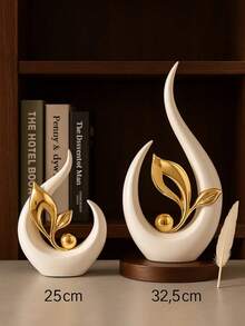 White With Gold/Silver Home Decor, Medieval Modern Style Decorative Tabletop Decor, Abstract Art Sculpture And Figurine Decor For Tabletop, Bookshelf, Resin Decorative Items, Ideal For Mother's Day Gift And Wedding Decoration - Multicolor - View 4