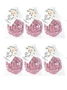 迷你玫瑰造型镜子，粉色/银色/玫瑰金三色可选，配白色束口袋和感谢卡，伴娘礼物，适合单身派对、新娘送礼会、生日派对、开学礼物、日常聚会、新年礼物、情人节、母亲节等场合，创意女友礼物 - 彩色 - 查看 6