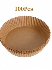 100片装空气炸锅内衬纸，一次性纸质内衬，7.48英寸不粘圆形烘焙纸，适用于5-8夸脱空气炸锅、烤箱和微波炉。 - 查看 12