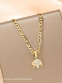 Dây chuyền hình voi bằng đồng mạ vàng 14K dành cho trẻ em, không gây dị ứng, đính đá Zirconia, sử dụng quy trình mạ thân thiện với da, nhẹ nhàng và không gây kích ứng cho da nhạy cảm. Thiết kế hình voi tròn dễ thương với đá Zirconia lấp lánh, các cạnh được mài nhẵn không có góc cạnh sắc nhọn, thoải mái khi đeo. - Vàng - Xem 8
