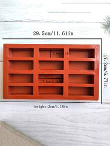 1个/2个硅胶格兰诺拉巧克力模具，12个芝士蛋糕格兰诺拉棒模具，长方形硅胶糖果棒模具。 - 彩色 - 查看 5