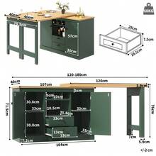 Bar Tables - Antique Green + MDF - View 7