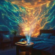1pc Water Wave Projection Mood Light, USB Powered 3D Dynamic Flowing Water, Dreamy Romantic Gift, Remote Control (Battery Included), Suitable For Home Theater, Ceiling Decor, Camping, Wedding, Magic Projection Lamp Gift, Birthday, Romantic Atmosphere Light, Wedding Decor, Modern Projection Lamp, USB Powered Light, Atmosphere Projector, Outdoor Enthusiast - Multi-color light - View 7
