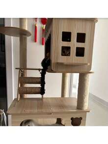 2件/套，直径6厘米剑麻绳猫抓柱，垂直猫树配件杆，耐磨黄麻杆，猫咪DIY搭建材料，含螺丝，尺寸：20厘米、30厘米、40厘米、50厘米 - 黃色 - 查看 9