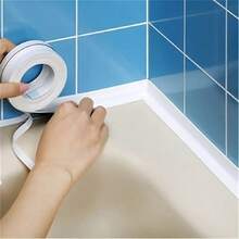 1 Roll White Floor Sealing Tape/Sealing Strip/Waterproof Sealant Tape, Bathroom Toilet Crack Sealing Strip, PVC Waterproof Sealing Strip, Decorative Self-Adhesive Caulking Tape, Caulking Sealant Tape, Self-Adhesive Sink Stove Crack Strip, Kitchen Bathroom Bathtub Corner Sealant Tape, Floor Wall Edge Protector Decorative Household Bathroom Autumn Decor Back To School Supplies - Multicolor - View 6