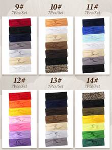 4pcs/7pcs Women's Multicolor Elastic Criss-Cross Headbands, Sports Fashion Casual Versatile Minimalist Hair Accessories,Festival,Party - Multicolor - View 3