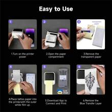 ORICO Wireless Tattoo Transfer Printer, Mini Tattoo Transfer Printer, Tattoo Template Printer, Comes With 30 Sheets Of Thermal Transfer Tattoo Paper, Suitable For Tattoo Artists, Tattoo Experts And Tattoo Beginners, Compatible With Android And IOS - Printer + 30pcs Tattoo Paper - View 8