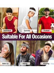 1 Stück/2 Stücke Unisex personalisiertes Sport-Stirnband, geeignet für Tennis, Basketball, Laufen und Fitnessaktivitäten, multifunktionales Sport-Stirnband, aus Haarband-Stoff, perfekt für Fitness - Verschiedenfarbig - Übersicht 4