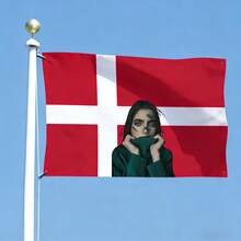 Customized Danish Flag, Personalized Image/Photo/Logo Flag, Easy Image Upload, Custom Indoor/Outdoor Decor Gift, Durable, Decorative, Reusable, Exquisite, Perfect For Outdoor, Garden Decor, Suitable For All Seasons, Suitable For Home Gift, Suitable For Anniversary, Personalized Gift, Flag Pole Not Included - Multicolor - View 4