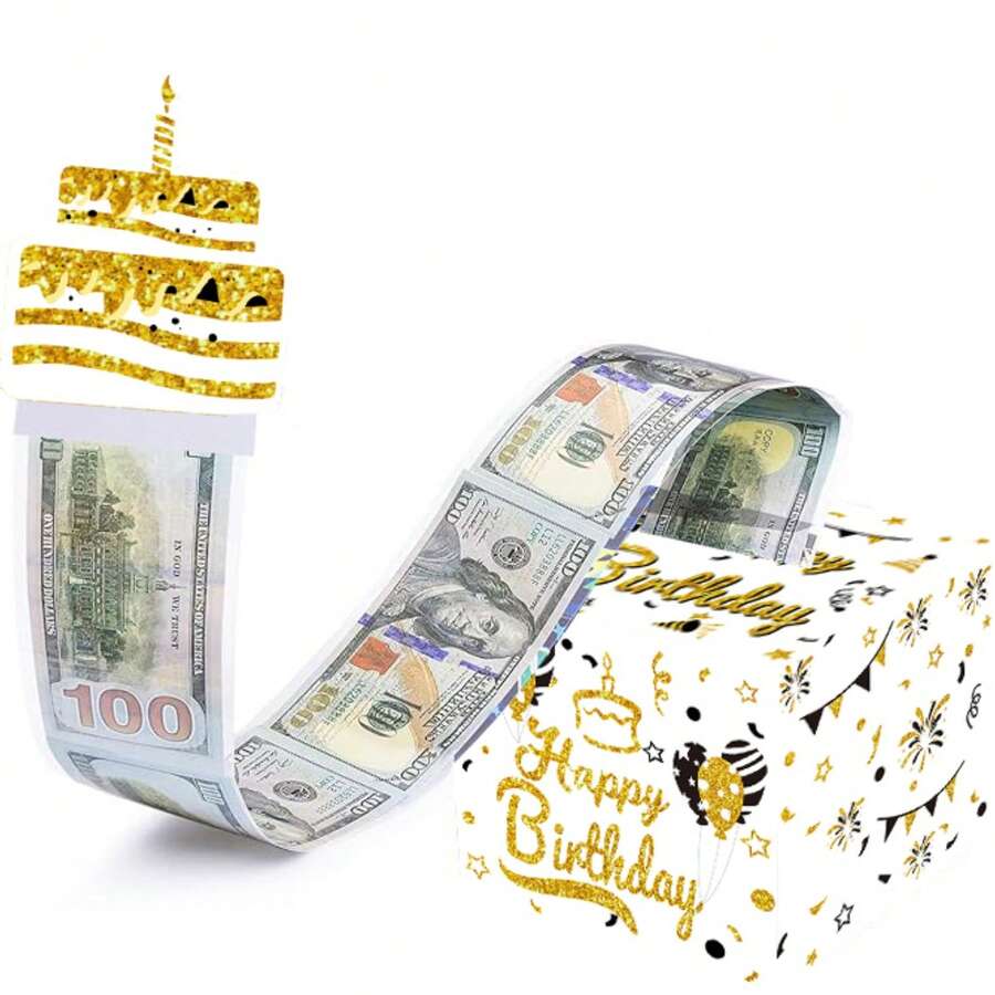 Hộp đựng tiền tiết kiệm kèm thiệp chúc mừng sinh nhật và túi quà - Một cách thú vị để tặng tiền mặt trong ngày sinh nhật. - Xem 1