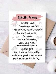 1 Greeting Card With Envelope, Friendship Is The Special Gift I Cherish Every Day, Suitable For Birthday, Anniversary, Any Important Occasion, Great Gift For My Best Friend - 1PC - View 9