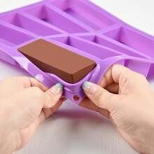 1pc 8-Cavity Silicone Oatmeal Energy Bar Mold, Rectangular Ice Cube Chocolate Mold, Suitable For Baking Protein Bars, Truffles, Brownies And Other Baking Tools - Purple - View 7