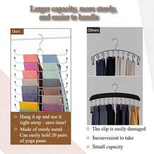 1 Giá Treo Quần Áo 10 Tầng Tiết Kiệm, Làm Bằng Thép Không Gỉ Cao Cấp, Lưu Trữ Quần Áo Theo Chiều Dọc, Thiết Kế Chống Trượt, Có Thể Treo Hơn 10 Quần/Quần Jeans/Khăn, Lý Tưởng Cho Tủ Quần Áo Nhỏ, Ký Túc Xá và Phòng Ngủ, Giúp Dọn Dẹp và Tối Đa Hóa Không Gian Tủ Quần Áo. - Bạc - Xem 9