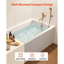 Alcove Bathtub, 48" X 30" Contemporary Alcove Acrylic Bathtub, Soaking Bath Tub With Left Hand Drain And Overflow Hole, Large Rectangular Deep Soak Tub For Bathroom With Integral Flange, White - 48-inch Left Drain - View 5