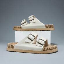 Große Größen 1 Paar (Größe 39-45) Neue Frühlings-/Sommer-Sandalen für Herren mit Schnalle, dicke weiche Sohle, Damen Große Größen Flach-Sandalen, super leicht und atmungsaktiv mit offener Zehenpartie, rutschfest und strapazierfähig im arabischen Stil, modische Birkenstocks-Sandalen, geeignet für Zuhause, Büro, Strand, Wandern, Pendeln, vielseitig einsetzbar - Khaki - Übersicht 3