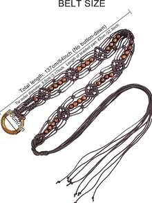 1 chiếc thắt lưng bằng polyester dệt rỗng, họa tiết hình thoi, phù hợp cho mọi mùa, đặc biệt là mùa hè. - Nhiều màu - Xem 4