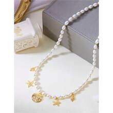 3pcs Multilayer Bohemian Beach Style Pearl Starfish Beaded Waist Chain Beach Body Jewelry Chain For Women - 彩色 - 查看 5