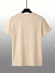 Men's Short-Sleeved T-Shirt With A Round Neck And A Simple Design - Apricot - View 5