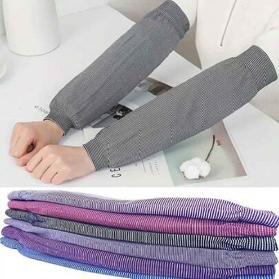 4 chiếc ống tay chống nắng siêu dài, miếng bảo vệ khuỷu tay, ống tay dệt kim co giãn thoáng khí, chống bám bẩn và tia cực tím, ống tay nén thể thao, thích hợp cho công việc, việc nhà, làm vườn, nấu ăn - Chất liệu polyester bền, nhiều màu sắc [Nam/Nữ]