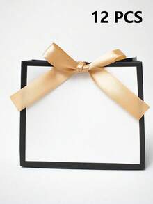 12个装礼品袋，带丝带和蝴蝶结装饰，尺寸为5.51 x 2.36 x 4.72英寸，纸质材料，适用于生日、情人节、母亲节、毕业典礼、婚礼回礼、派对、工艺品、礼物、小企业、高档礼品、夏季婚礼、新年、青少年派对、珠宝收纳和派对包装，是赠送亲朋好友的理想之选。 - Style B - 查看 12