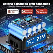 Motosierra Eléctrica Inalámbrica Portátil Moto Sierra 12 Pulgadas Mano Portátil Con 5 Cadenas Y 2 Batería Y 1 Cargador Y Guantes Ajuste Automático Por Perilla, Herramienta De Jardinería - A - Ver 7