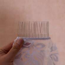 European And American Single-Layer Long Mantilla Veil, Ethereal Lace Hair Comb Style Bridal Wedding Dress Accessory - A - View 6