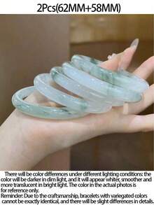 1pc Women's Fashion Jade-Like Bracelet (Suitable For 100 Lbs Women). The Bracelet Will Become More Transparent Under Light, Suitable For Daily Wear, Holidays, Travel, Beach Outfits, A Perfect Gift For Ladies, Wives Or Friends, Suitable For Christmas, Valentine's Day, Mother's Day, New Year Wear As A Delicate Accessory. (Please Choose Carefully According To Arm Size, As The Bracelet May Have Color Difference Under Different Lighting) - Multicolor - View 13