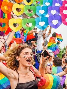 2/4/6/10 Pieces Colorful Rainbow Heart Banner - 60 Feet Colorful Rainbow Gay Pride Paper Garland - Heart Shape Hanging Decorations For Birthday Party Wedding Parades Celebration - Seven-colored Heart - View 7