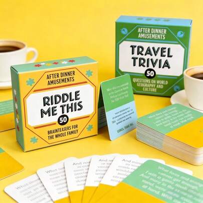 2 piezas Minijuegos de mesa, Juegos de trivia y adivinanzas de palabras para viajes, Juegos de cartas casuales para reuniones familiares y campamentos